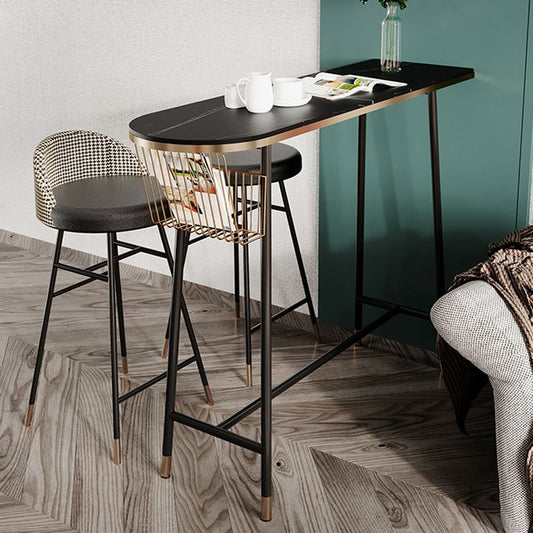 Indoor 1/2/3 Pieces Table and Stool Set Glam Trestle Stone Top Bar Table Set Clearhalo 'Bar Furniture' 'furn' 'furn_home_bar_bar_sets' 'Furniture' 'Home Bars & Bar Sets' 'home_bar_bar_sets' 'Kitchen & Dining Furniture' 1200x1200_85125d03-023e-4706-a446-6c825baf56d6