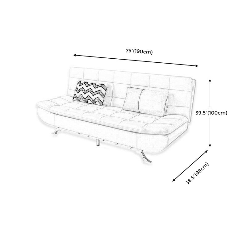 Modern Armless Metal Legs Sofa Faux Leather/Fabric Convertible Sofa Clearhalo 'furn' 'furn_sofas' 'Furniture' 'furniture_sofas' 'kitchen' 'kitchen_sofas' 'Living Room Furniture' 'Sofa' 'sofas' 1200x1200_8513c38f-f09c-4254-b817-f3dfcfa27ac1