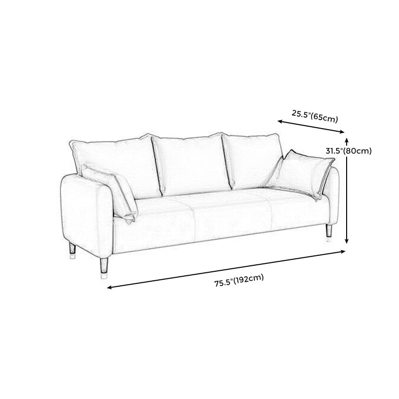 Scandinavian Sofa with 3 Pillows and Pillow Top Arm for Three People Clearhalo 'Furniture' 'furniture_sofas' 'Living Room Furniture' 'Sofa' 'sofas' 1200x1200_851420c5-3ce1-4d1f-833d-f785c07bbebf