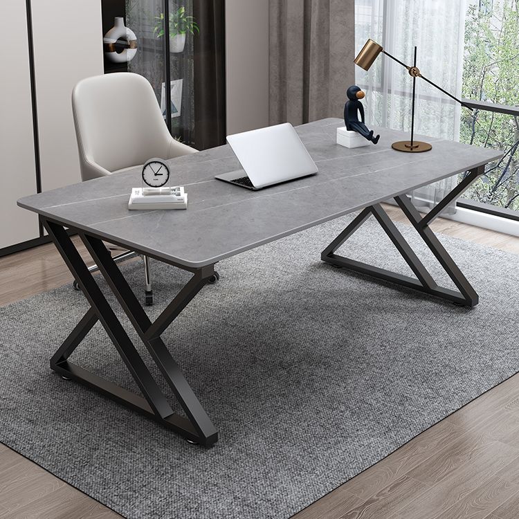 Contemporary 29.53" Tall Writing Desk Stone Rectangular Office Desk Clearhalo 'furn' 'furn_office_desk' 'Furniture' 'Office Desks' 'Office Furniture' 'office_desk' 1200x1200_8516e4de-d570-4b6f-bcc4-0dc6437a2dc9