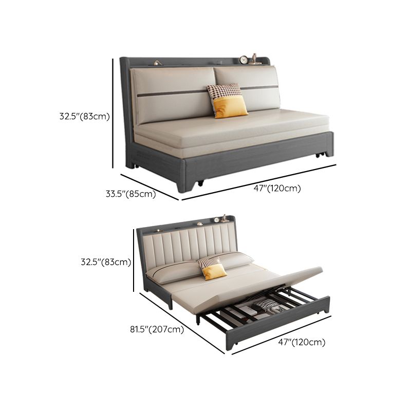 33" Wide Contemporary Sofa Futon Gray Pillow Included Sleeper Sofa Clearhalo 'furn' 'furn_futons' 'Furniture' 'Futons & Daybeds' 'Futons' 'Living Room Furniture' 1200x1200_8516e6b5-9bf4-498c-a916-a9d6dd24e8b6