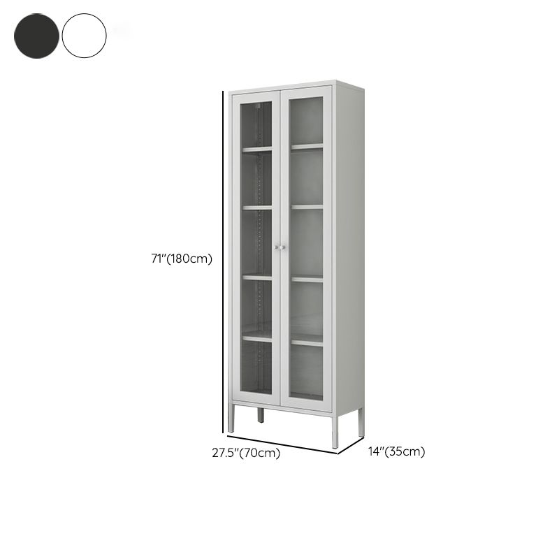 Scandinavian Standard Bookshelf Metal Closed Back Bookcase with Doors Clearhalo 'Bookcases' 'furn' 'furn_bookcases' 'Furniture' 'Office Furniture' 1200x1200_851720ca-8a31-45be-bb55-5dbab4f11fc7