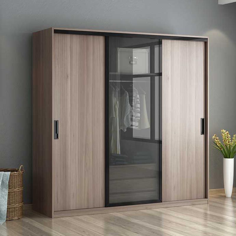 Glas en gemanipuleerde houten garderobe kast witte garderobe kast