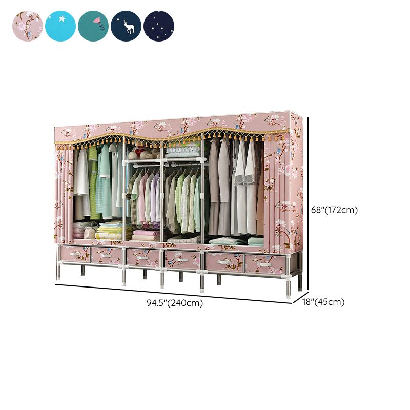 Armoire d'armoire en acier avec étagères Armoire de garde-robe moderne avec tiroir