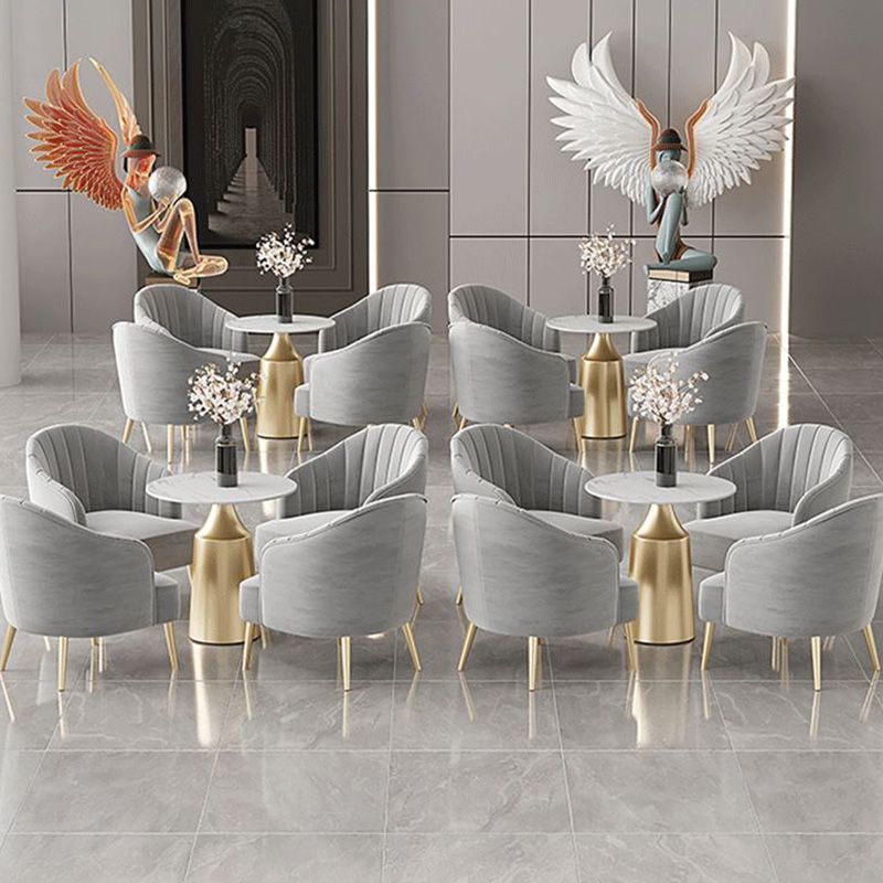 Modern Round Dining Table Glossy White Stone Top Table for Home Clearhalo 'Dining Tables & Seating' 'Dining Tables' 'dining_table' 'furn' 'furn_dining_table' 'Furniture' 'Kitchen & Dining Furniture' 1200x1200_851834b0-6225-4d1a-bf31-9657f11d01c2