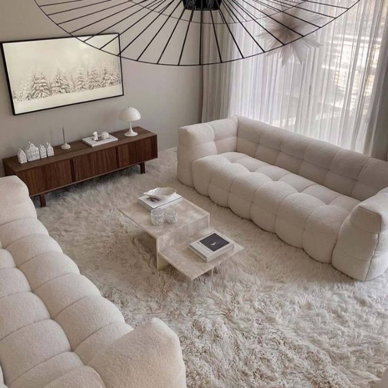 Biscuit Back Sofa Tuxedo Arm stoelen in Beige voor woonkamer