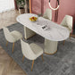 Glam Style 1/2/5/7 Pieces Dining Set Sintered Stone Dining Table for Home Use Clearhalo 'Dining Room Sets' 'Dining Tables & Seating' 'dining_room_set' 'furn' 'furn_dining_room_set' 'Furniture' 'furniture_dining_room_set' 'Kitchen & Dining Furniture' 'kitchen&dining_furn' 'kitchen' 1200x1200_8519c9fb-a504-405e-8e1a-3f6baf2980f4