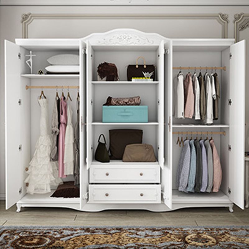 Bedroom Hinged Door Storage Cabinet Manufactured Wood French Country Cabinet with Drawers Clearhalo 'Armoires & Wardrobes' 'armoires_wardrobes' 'Bedroom Furniture' 'furn' 'furn_armoires_wardrobes' 'Furniture' 1200x1200_851a8efb-f6ff-4408-949d-33a1fa459f28