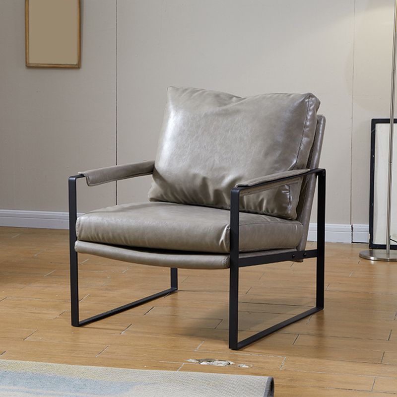 Arms Included Arm Chair Metal Frame Chair with Pillow Back for Living Room, 28.34" Wide Clearhalo 'Accent Chairs' 'accent_chairs' 'Chairs & Seating' 'furn' 'furn_accent_chairs' 'Furniture' 'Living Room Furniture' 1200x1200_851b3042-8c82-4198-ba25-7b7fed58082b