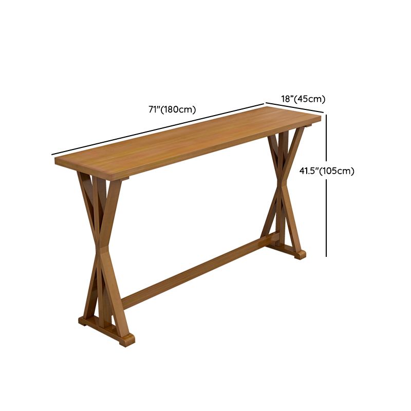 Ensemble de Table de bar rectangulaire moderne, 1/2/4/7 pièces, Table de bar en bois massif et tabourets sans dossier