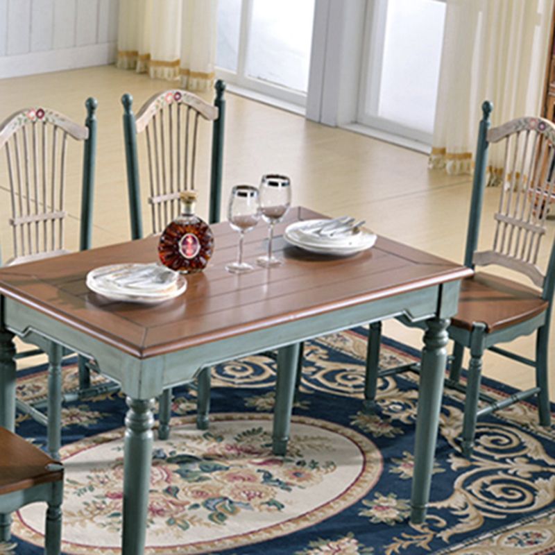 Rustikaler Stil Massives Holz Set mit 5 Esnette Tisch mit armlosen Stuhl