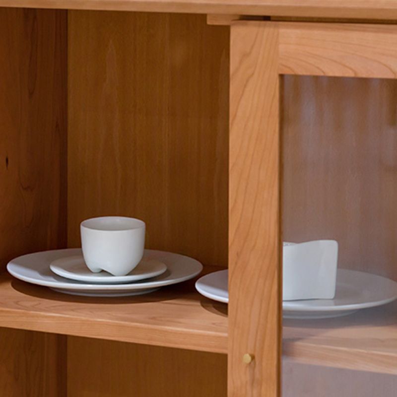 Hedendaagse massief houten zijde bord glazen deuren zijbord met laden