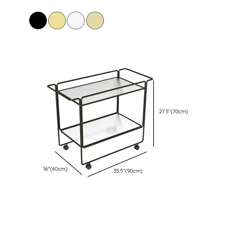 Modern Double Tier End Table Rectangular Corner Table with Storage