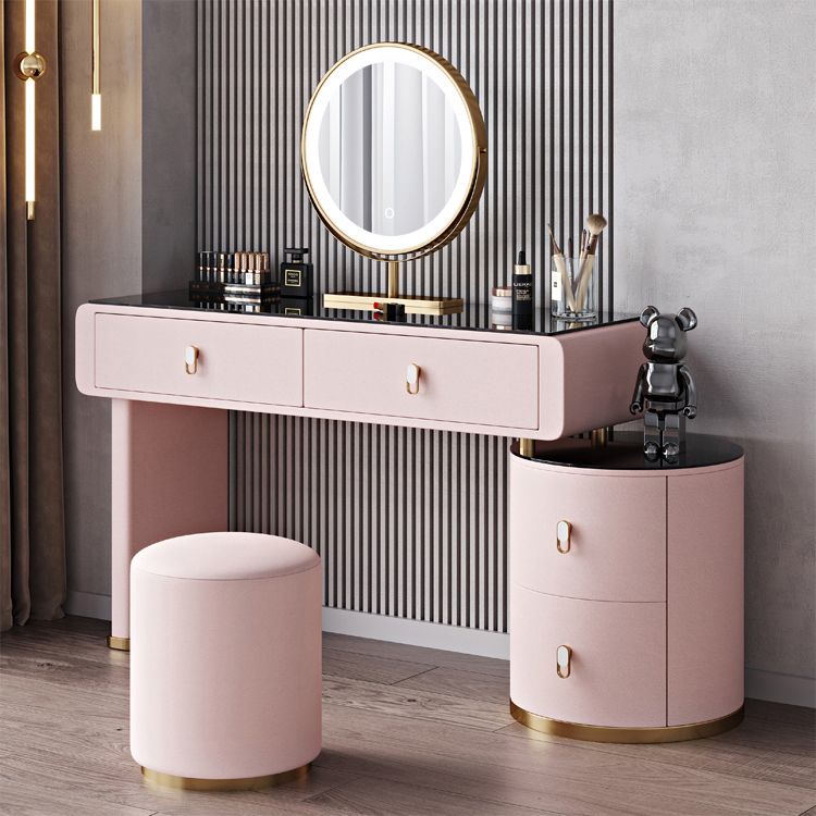 Light Glass Top Makeup Vanity Desk Storage Box Makeup Vanity Set Clearhalo 'Bedroom Furniture' 'furn' 'furn_makeup_vanities' 'Furniture' 'Makeup Vanities' 'makeup_vanities' 1200x1200_8522e78e-b2d2-4686-a355-13ad17695609