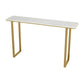 Glam Marble Counter Table with Rectangle Table Top Gold Sled Table - 41.3" H Clearhalo 'Bar Furniture' 'Bar Tables' 'bar_tables' 'furn' 'furn_bar_tables' 'Furniture' 'furniture_bar_tables' 'Kitchen & Dining Furniture' 1200x1200_852605e8-a210-46cf-a9d0-3c27e15d4439