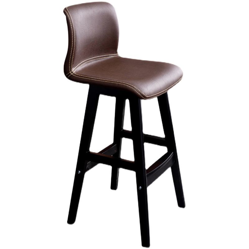 Contemporary Leather Solid Wood Barstools Bristol Bar Stool with Low Back Clearhalo 'Bar Furniture' 'Bar Stools' 'bar_stools' 'furn' 'furn_bar_stools' 'furniture_bar_stools' 'Kitchen & Dining Furniture' 'kitchen&dining_furn' 'kitchen' 'kitchen_furn' Furniture' 1200x1200_852892a4-882d-4d54-8c6c-151ce4a6b68b