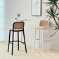 Scandinavian Armless Bar Stool Plastic Low Back Stool in White and Black