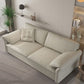 Scandinavian White Futon Sleeper Sofa Pillow Back Futon and Mattress with Storage