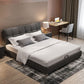 Glam Grey Storage Bed Upholstered Wood Bed Frame with Headboard