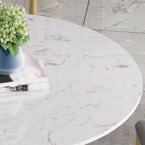 Moderna Mesa de comedor de piedra redonda de 1/5 piezas para tiendas de té de leche