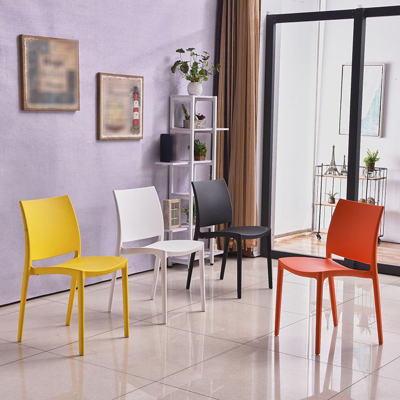 Scandinavian Armless Open Back Dining Side Chair Plastic Dining Side Chairs Clearhalo ' kitchen&dining_furn' 'Dining Chairs' 'Dining Tables & Seating' 'dining_chair' 'furn' 'furn_dining_chair' 'Furniture' 'furniture_dining_chair' 'Kitchen & Dining Furniture' 'kitchen' 1200x1200_852c9f28-ebb7-49a5-bee9-c086ca836d30
