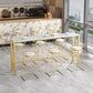 Glam Pub Tafel Bar Hoogte Rechthoek Bartafel met wit stenen blad