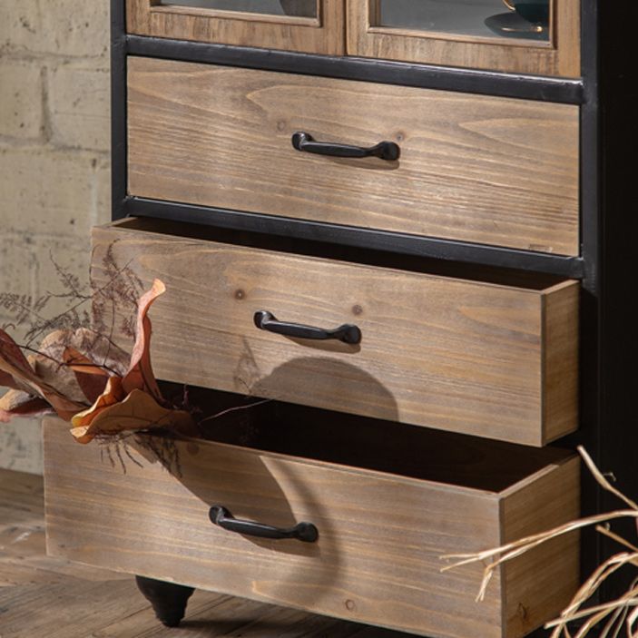 Wood and Iron Chest with Doors Bar Pulls Accent Cabinet with Shelves Clearhalo 'Cabinets & Chests' 'cabinets_chests' 'furn' 'furn_cabinets_chests' 'Furniture' 'Living Room Furniture' 1200x1200_852e1f84-2e0c-4654-b4e9-635d975f1026