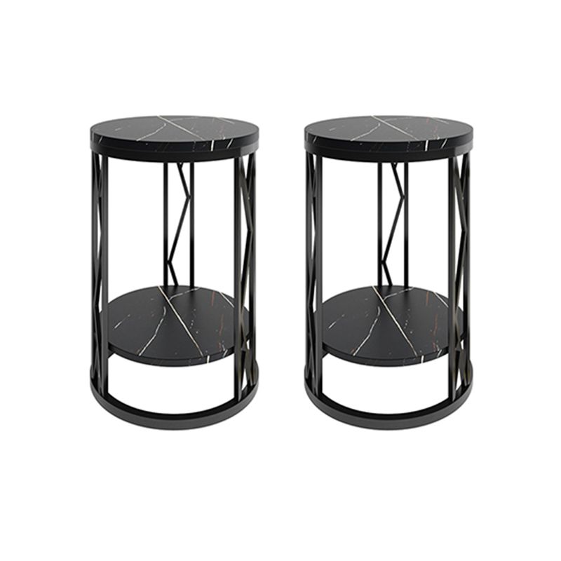 Round Slate Plate Table Plate Metal Frame Base Modern Style Side Table Clearhalo 'Coffee & Accent Tables' 'End & Side Tables' 'end_side_tables' 'furn' 'furn_end_side_tables' 'Furniture' 'Living Room Furniture' 1200x1200_852e557e-4e71-424e-8009-26832ae1d85e