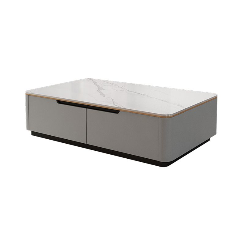 Glam Stone Coffee Table Slate Rectangular Square Cocktail Table in White Clearhalo 'Coffee & Accent Tables' 'Coffee Tables' 'coffee_tables' 'furn' 'furn_coffee_tables' 'Furniture' 'Living Room Furniture' 1200x1200_852ecac8-11e2-4bf2-b97a-a301ed967886