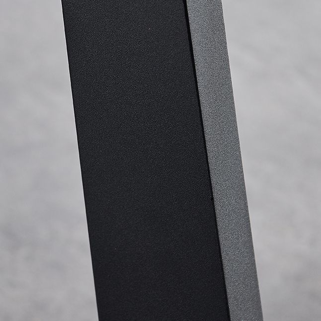 Industrial Stone Rectangle Table Standard Height Dining Room Table with Trestle Base