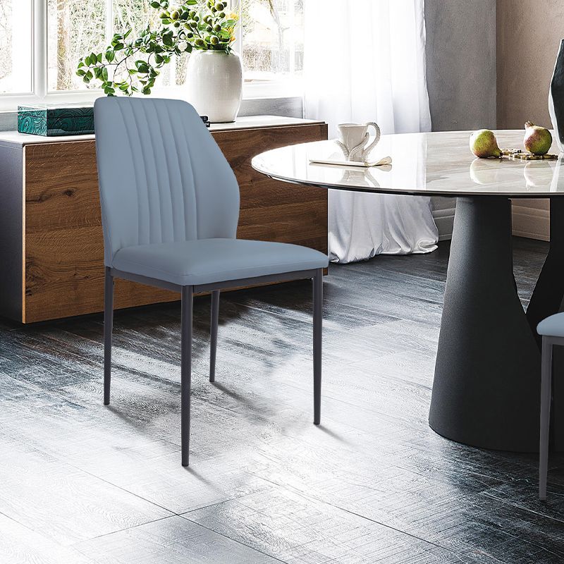 Scandinavian Style Leather Dining Chairs Solid Back Armless Dining Chairs for Kitchen (Set of 2) Clearhalo ' kitchen&dining_furn' 'Dining Chairs' 'Dining Tables & Seating' 'dining_chair' 'furn' 'furn_dining_chair' 'Furniture' 'furniture_dining_chair' 'Kitchen & Dining Furniture' 'kitchen' 1200x1200_8530345f-99a2-4afe-b3b7-de9658cda9aa