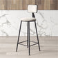 Modern Armless Backrest Counter Stool Iron Balcony Bar Stool with Cushion and Pedal