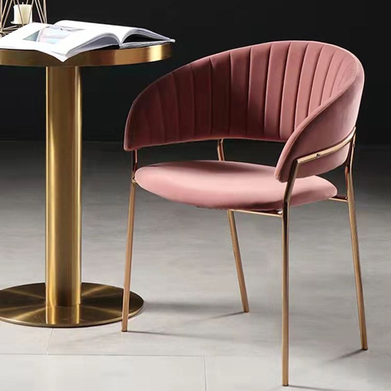 Sedia da pranzo glam a casa cucina in velluto imbottito sedia a braccio posteriore