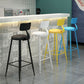 Nordic Armless Backrest Counter Stool Iron Kitchen Bar Stool with Leather Cushion