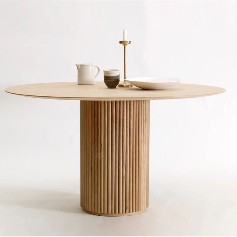 Round Pedestal Base Dining Table Modern Wood Table for Dining Room Clearhalo 'Dining Tables & Seating' 'Dining Tables' 'dining_table' 'furn' 'furn_dining_table' 'Furniture' 'Kitchen & Dining Furniture' 1200x1200_8537c693-5ca9-4851-b7f6-ae95423d2586