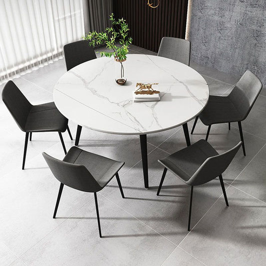 Modern Stone Round Table Standard Height Dining Table with 4 Legs Clearhalo 'Dining Tables & Seating' 'Dining Tables' 'dining_table' 'furn' 'furn_dining_table' 'Furniture' 'Kitchen & Dining Furniture' 1200x1200_8537d25f-2257-4981-bbff-fd1c357fb597