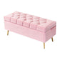 17.7" H Glam Upholstered Bench Tufted Seating Bench with Storage Clearhalo 'Benches' 'Chairs & Seating' 'furn' 'furn_benches' 'Furniture' 'Living Room Furniture' 1200x1200_853908b4-07f6-4224-9f09-bc902c0ff91c