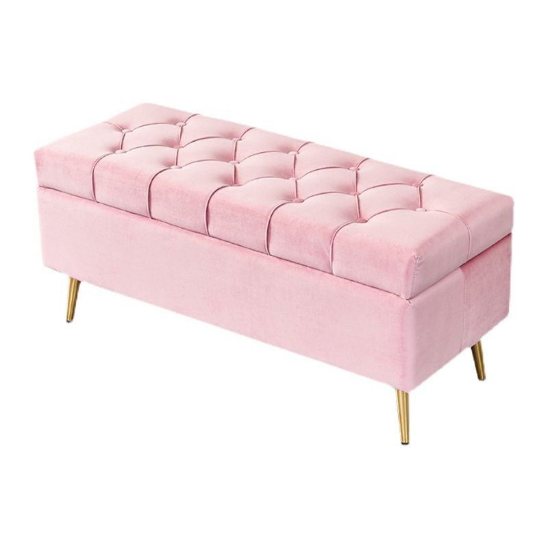 17.7" H Glam Upholstered Bench Tufted Seating Bench with Storage Clearhalo 'Benches' 'Chairs & Seating' 'furn' 'furn_benches' 'Furniture' 'Living Room Furniture' 1200x1200_853908b4-07f6-4224-9f09-bc902c0ff91c