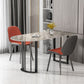 Simplicity Style Sintered Stone Dining Table Freeform Shape Table with Double Pedestal Base Clearhalo ' dining_table' 'Dining Tables & Seating' 'Dining Tables' 'furn' 'furn_dining_table' 'Furniture' 'furniture_dining_table' 'Kitchen & Dining Furniture' 'kitchen&dining_furn' 'kitchen' 'kitchen_dining_table' 1200x1200_85390ce0-7866-48d0-9cff-41d2904a3cb0
