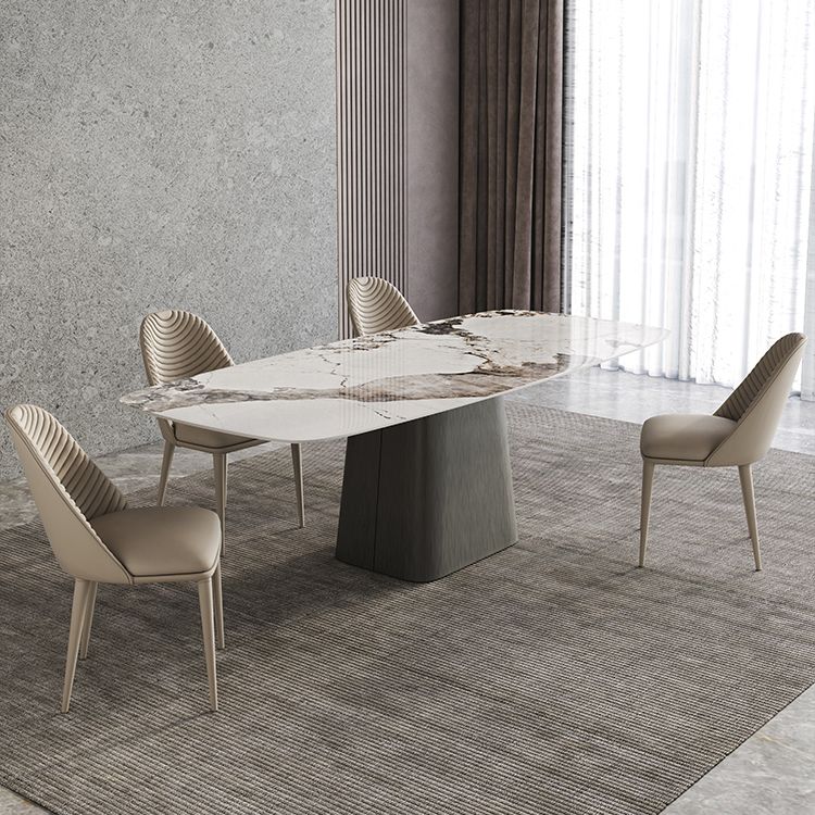 Modern Kitchen Stone Furniture 1/4/5/7 Pieces Rectangle Dining Room Table with Side Chairs Clearhalo 'Dining Room Sets' 'Dining Tables & Seating' 'dining_room_set' 'furn' 'furn_dining_room_set' 'Furniture' 'Kitchen & Dining Furniture' 1200x1200_853984e8-f958-4537-a7eb-782c51b51d20