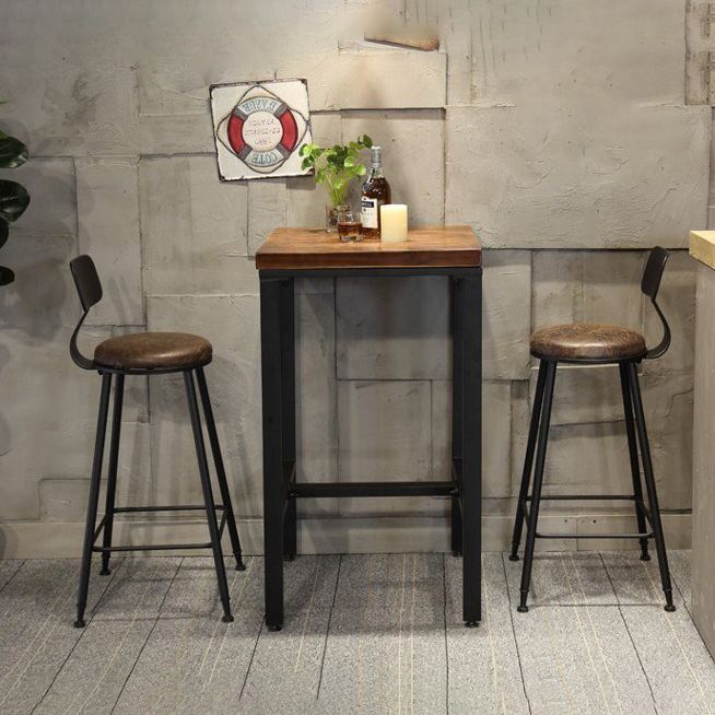 Industrial Bar Set 1/2/3/5 Pcs Metal Bar Stools and Solid Wood Top Bar Table Clearhalo 'Bar Furniture' 'furn' 'furn_home_bar_bar_sets' 'Furniture' 'Home Bars & Bar Sets' 'home_bar_bar_sets' 'Kitchen & Dining Furniture' 1200x1200_853a98ff-6039-4fe1-a984-2f806329ea3a