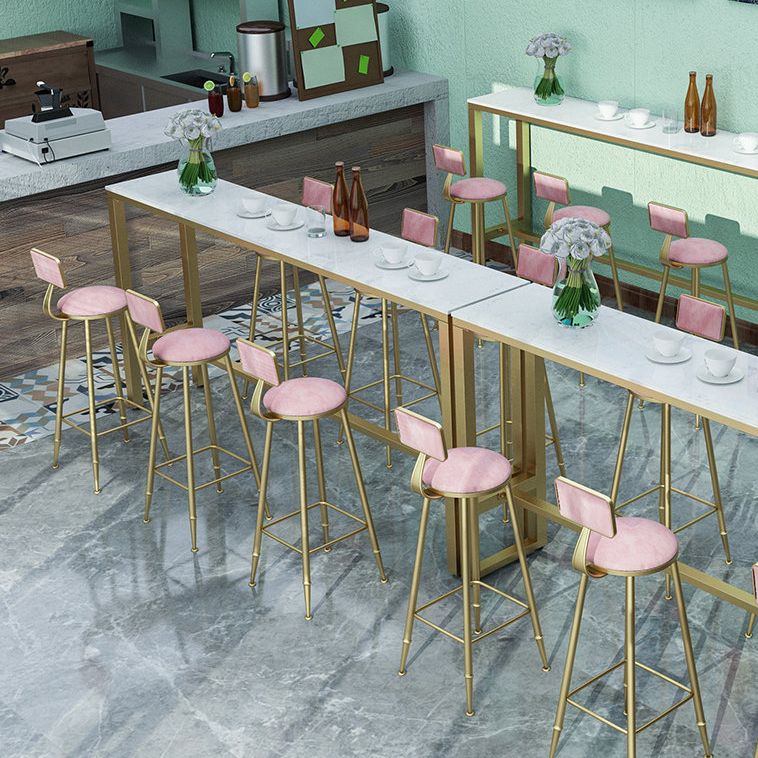 Glam Marble Bistro Bar Table with Rectangle Table Top Trestle Table - 41.3" H , Only Table Clearhalo 'Bar Furniture' 'Bar Tables' 'bar_tables' 'furn' 'furn_bar_tables' 'Furniture' 'furniture_bar_tables' 'Kitchen & Dining Furniture' 1200x1200_853c49ec-d0e9-4a12-9609-7ee6c421ba72