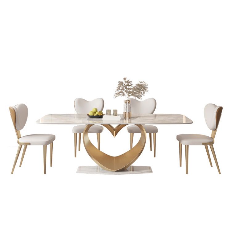 Ensemble de salle à manger en pierre frittée de style design Ensemble de table à manger rectangulaire 1/2/5/7/9 pièces