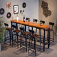 Industrial 1/2/4/7/9 Pieces Bar Table Set Rectangle Bar Table with High Wood Stools Clearhalo 'Bar Furniture' 'furn' 'furn_home_bar_bar_sets' 'Furniture' 'Home Bars & Bar Sets' 'home_bar_bar_sets' 'Kitchen & Dining Furniture' 1200x1200_853ee4bf-3b18-4cbe-a648-56ecd29fab65