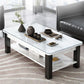 Rectangular Glass 4 Legs Coffee Cocktail Table with Storage Shelf Clearhalo 'Coffee & Accent Tables' 'Coffee Tables' 'coffee_tables' 'furn' 'furn_coffee_tables' 'Furniture' 'Living Room Furniture' 1200x1200_853f4667-413f-400d-a9b6-950e7d10d121