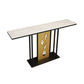 12 inch Wide Glam Accent Table Rectangle Shape Stone Console Table for Hall