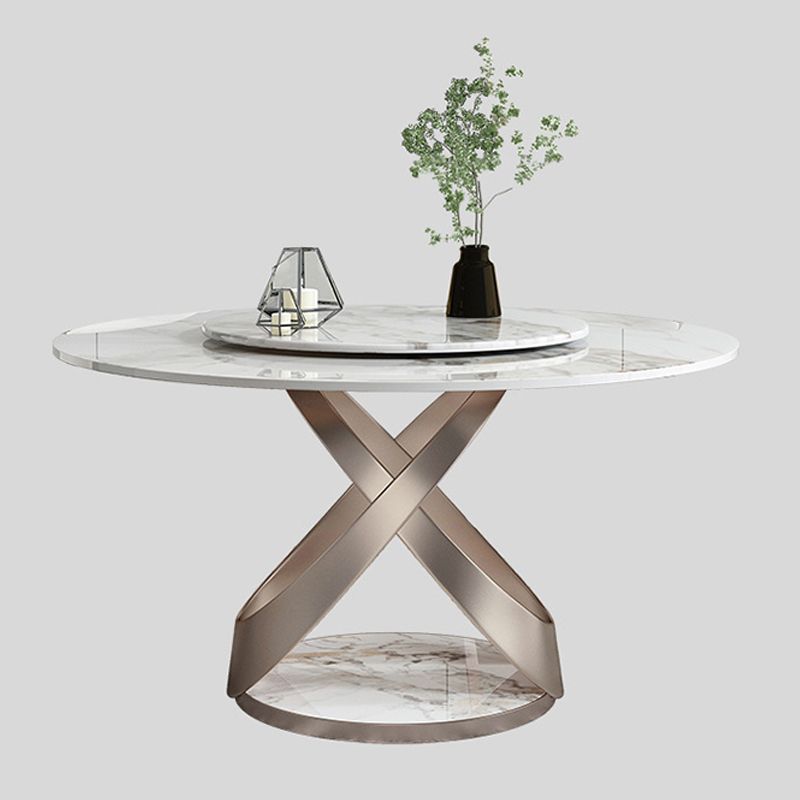 Glam Round Shape White Table Sintered Stone Standard Dining Table with Pedestal Base Clearhalo ' dining_table' 'Dining Tables & Seating' 'Dining Tables' 'furn' 'furn_dining_table' 'Furniture' 'furniture_dining_table' 'Kitchen & Dining Furniture' 'kitchen&dining_furn' 'kitchen' 'kitchen_dining_table' 1200x1200_854337e1-0d9b-49f0-a393-9702946c1f61