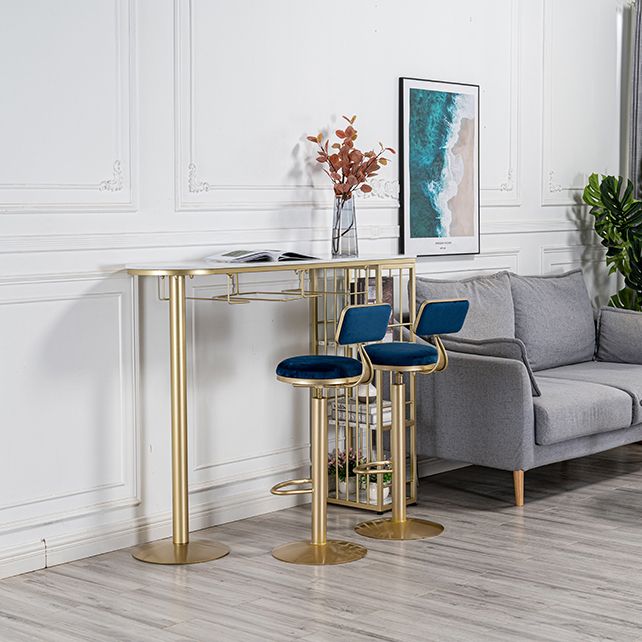 Modern Bar Table Artificial Marble Top 42-inch Height Pub Table for Dining Room Clearhalo 'Bar Furniture' 'Bar Tables' 'bar_tables' 'furn' 'furn_bar_tables' 'Furniture' 'furniture_bar_tables' 'Kitchen & Dining Furniture' 1200x1200_85436582-f043-4b9b-b80b-948427921e77