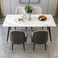 Glam Sintered Stone Kitchen Dining Table White Rectangle Shape Dining Table with 4 Legs Base Clearhalo ' dining_table' 'Dining Tables & Seating' 'Dining Tables' 'furn' 'furn_dining_table' 'Furniture' 'furniture_dining_table' 'Kitchen & Dining Furniture' 'kitchen&dining_furn' 'kitchen' 'kitchen_dining_table' 1200x1200_8544eebc-5587-40b9-8aa8-4a9f674517ae
