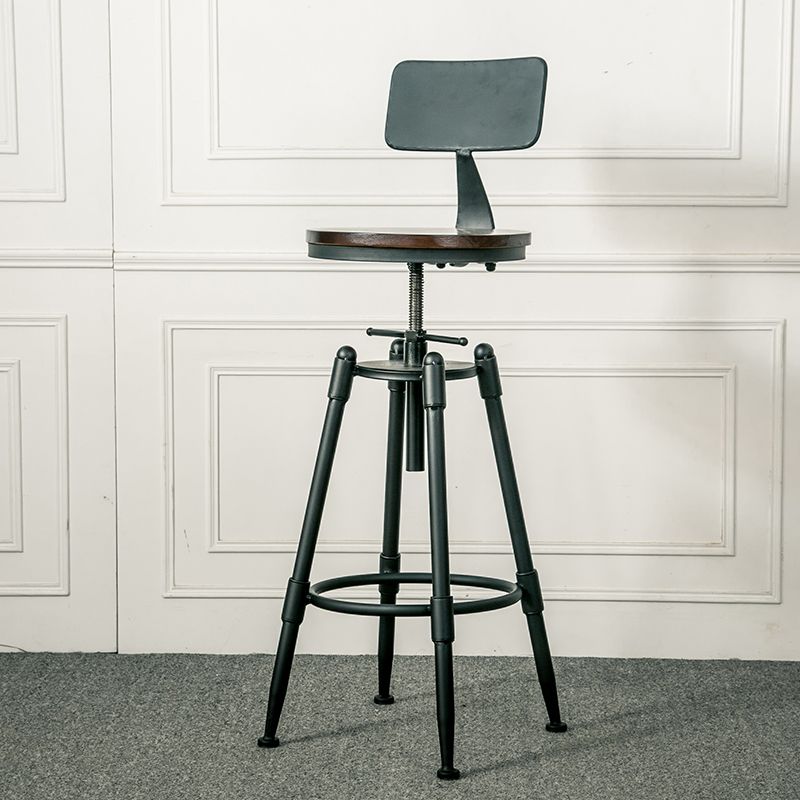 Modern Armless Rotatable Counter Stool Iron Bar Stool with Pedal